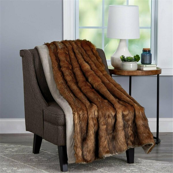 Kd Bufe Faux Fur Throw Blanket - 60 x 70 in. - Brown KD3238839